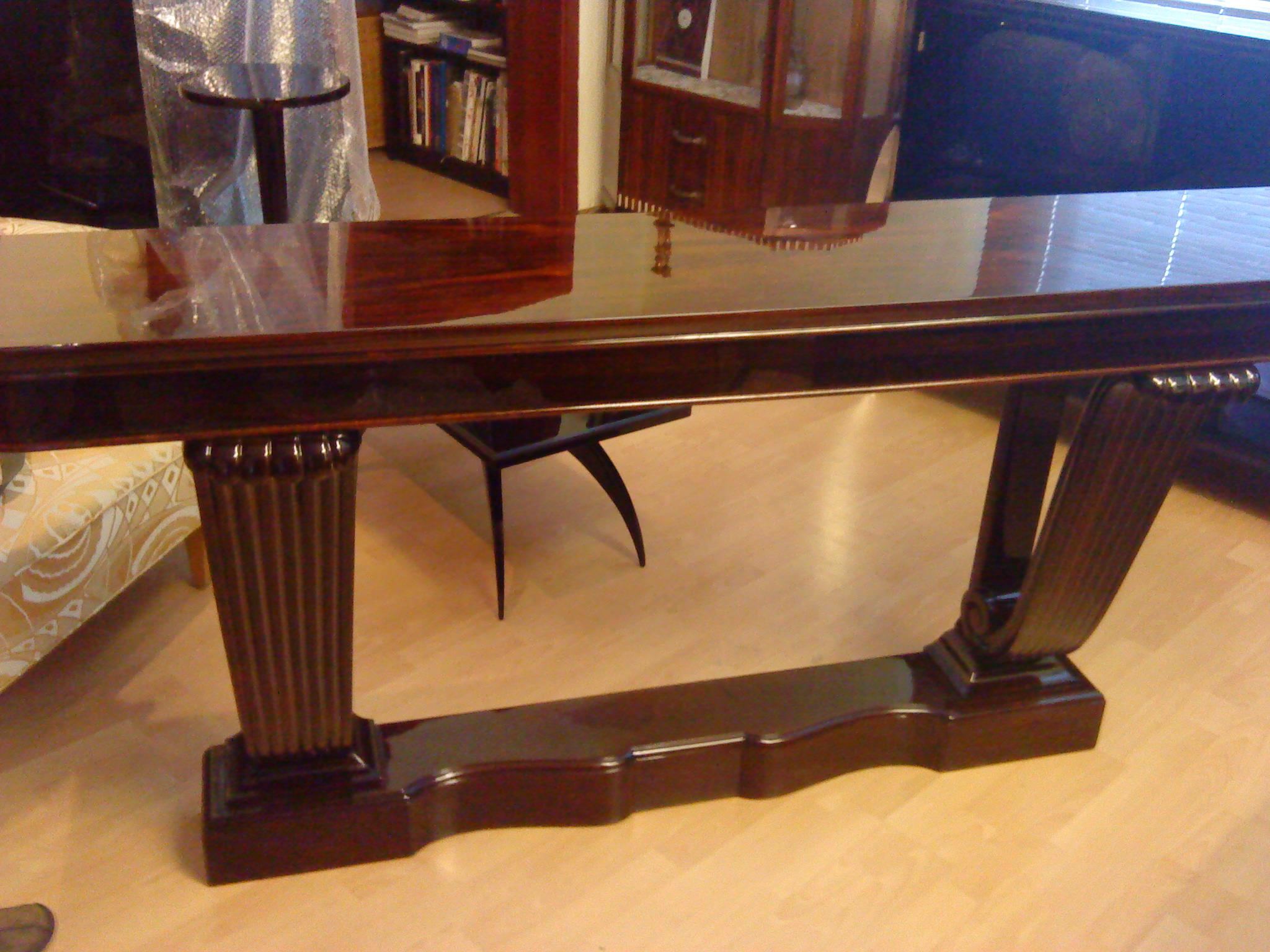 Grande table console Art déco française attribuée à Maurice Dufrène en vente 6