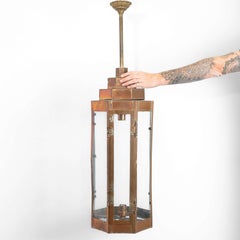 Large French Art Deco Copper Lantern