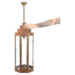 Large French Art Deco Copper Lantern