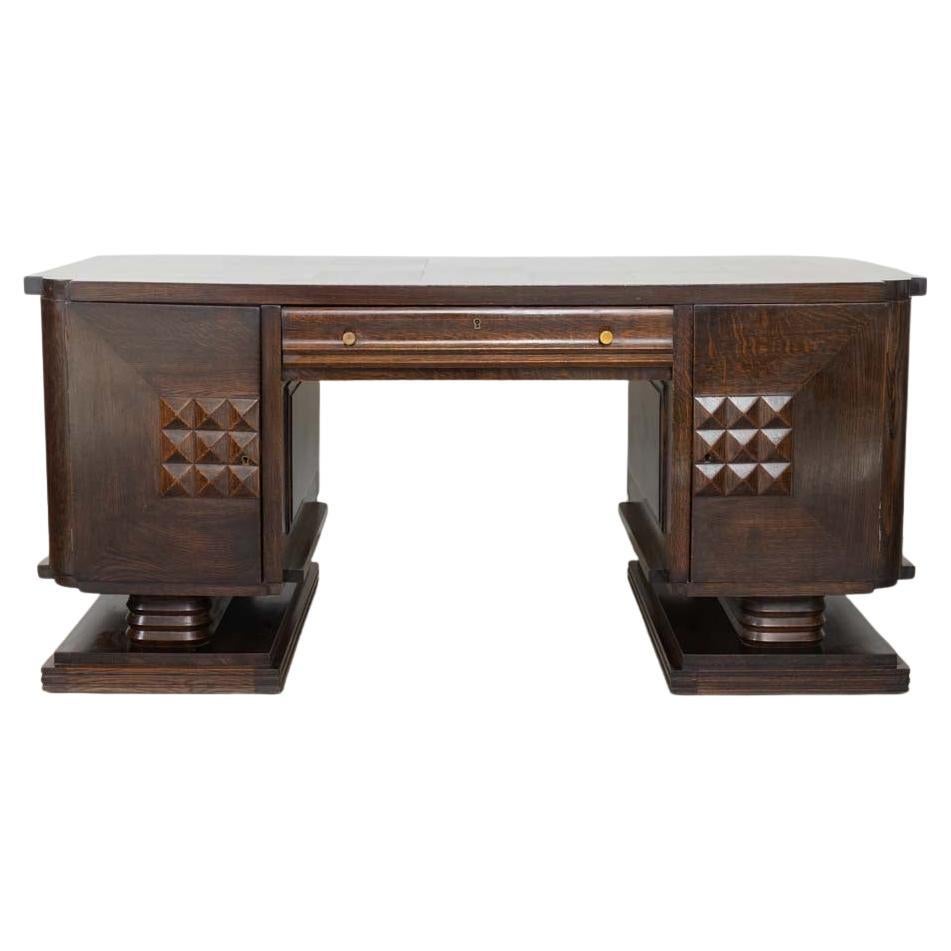 Grande scrivania francese Art Deco di Charles Dudouyt in vendita