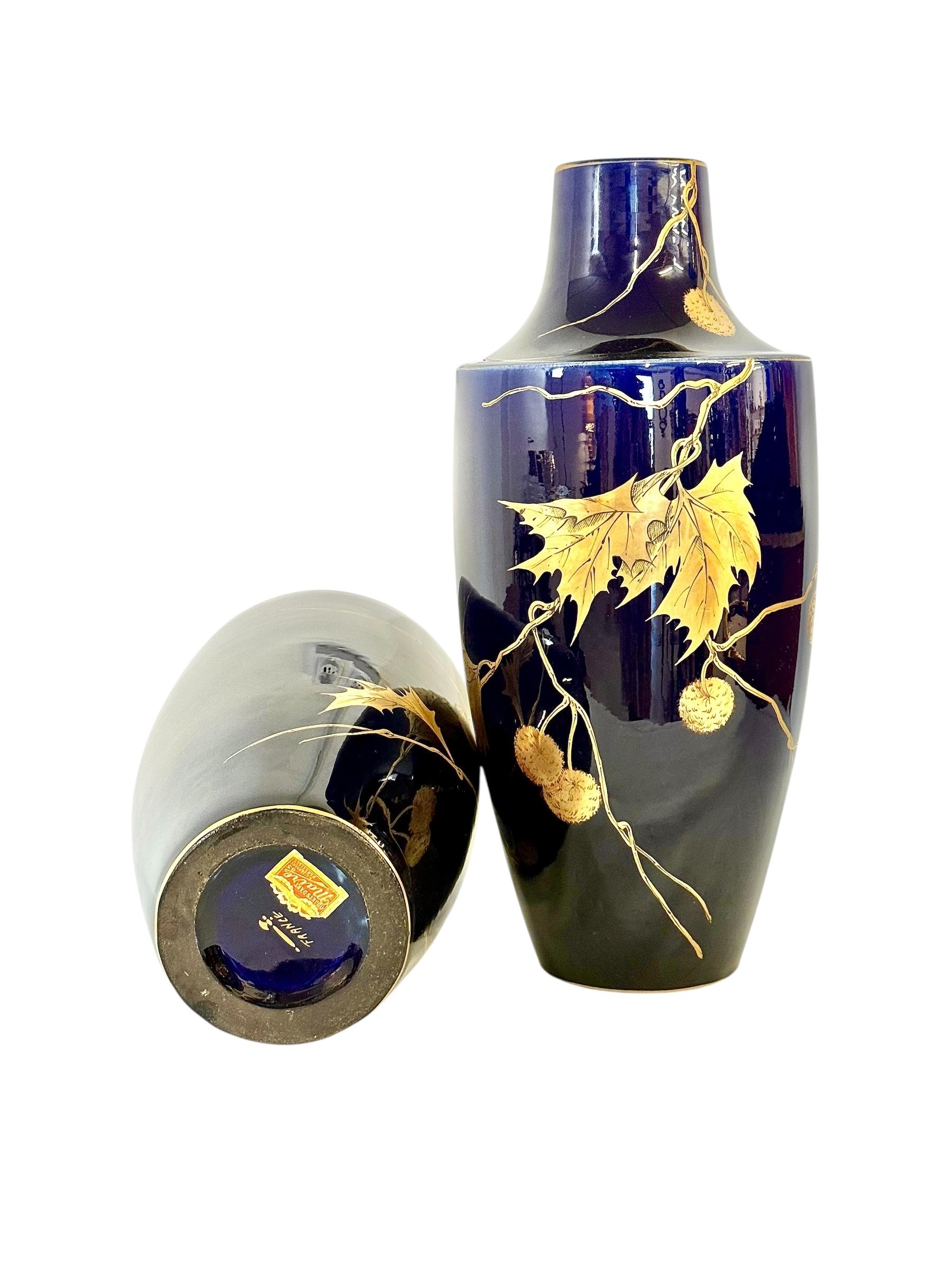 Grandi vasi francesi in maiolica Art Déco di Gustave Asch, 1920 circa in vendita 4
