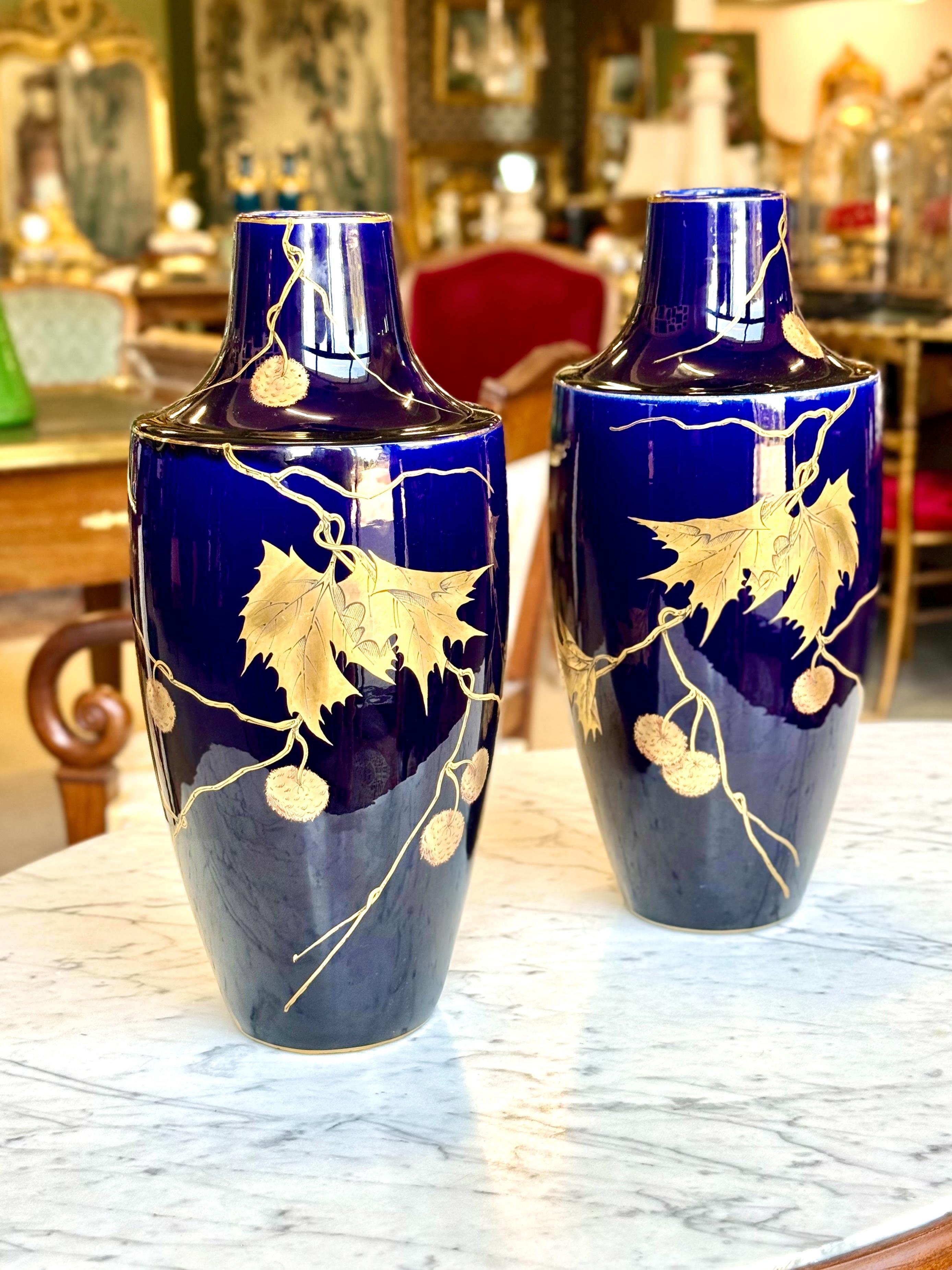 Grandi vasi francesi in maiolica Art Déco di Gustave Asch, 1920 circa in vendita 5