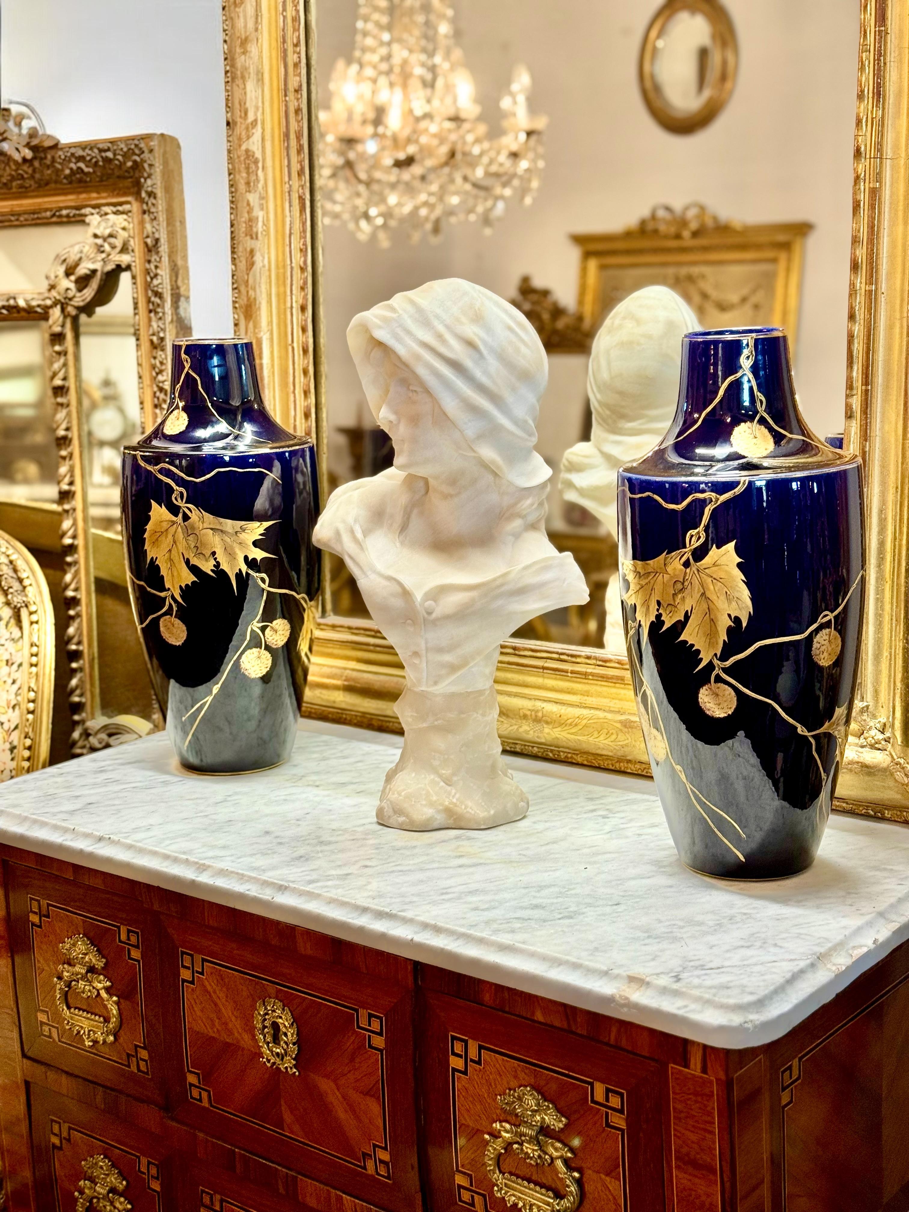 Grandi vasi francesi in maiolica Art Déco di Gustave Asch, 1920 circa in vendita 13