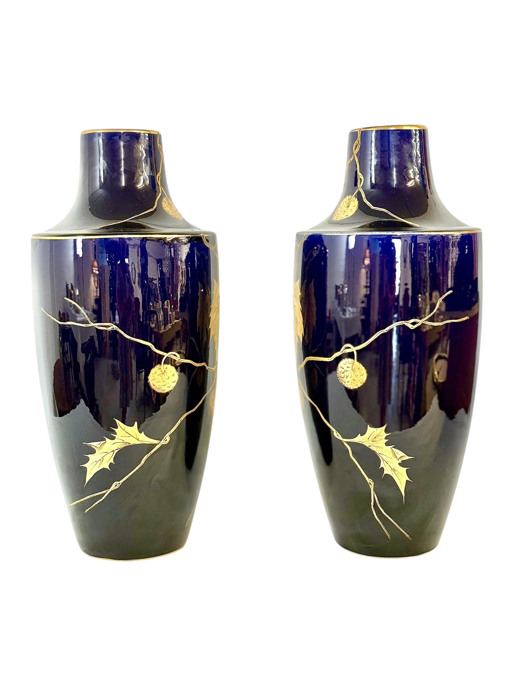 Ceramica Grandi vasi francesi in maiolica Art Déco di Gustave Asch, 1920 circa in vendita