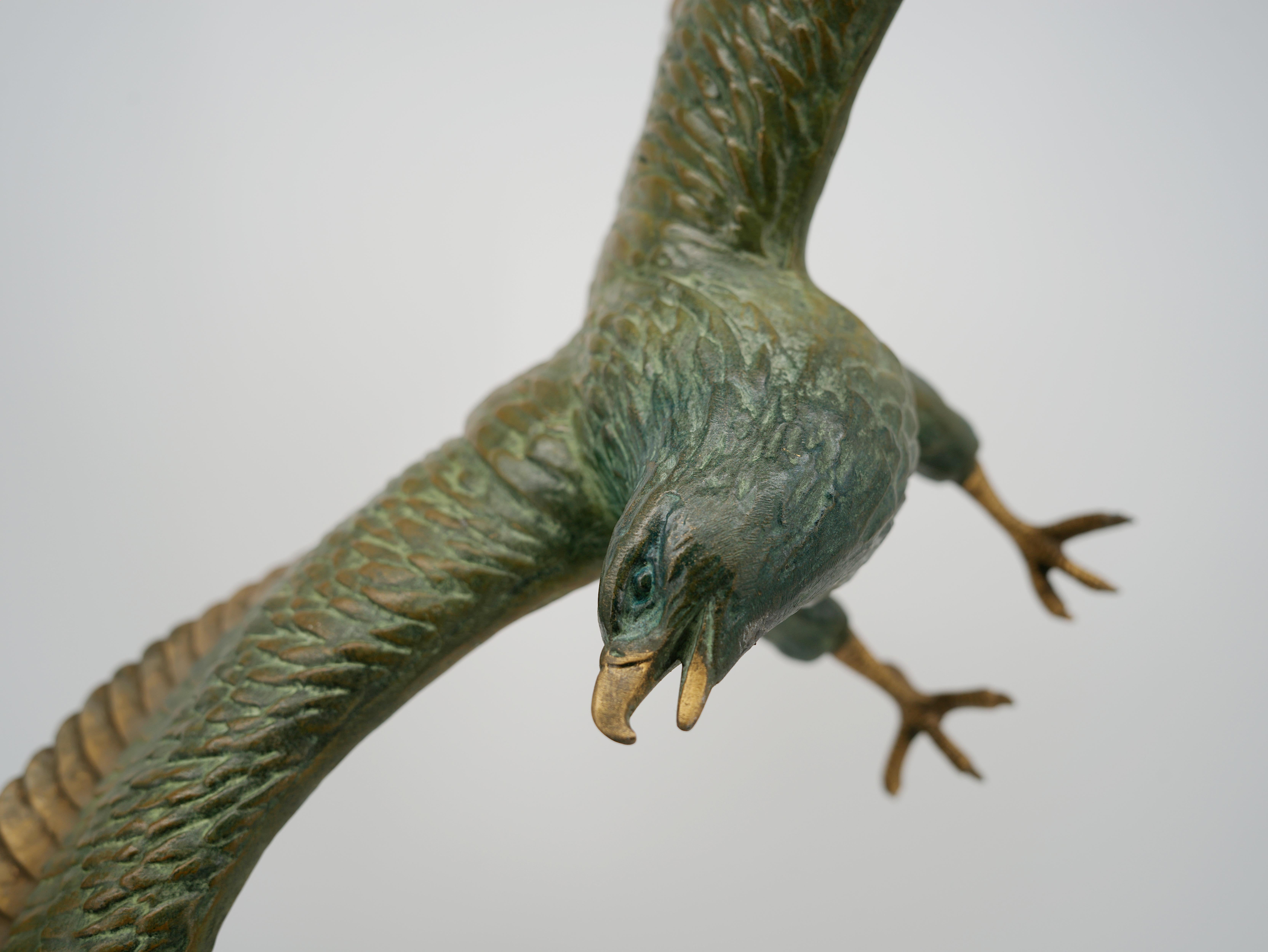 Large French Art Deco Golden Eagle Sculpture, 1920 For Sale 4