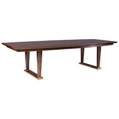 Großer französischer Art-déco-Tisch aus Makassar-Ebenholz von Dominique