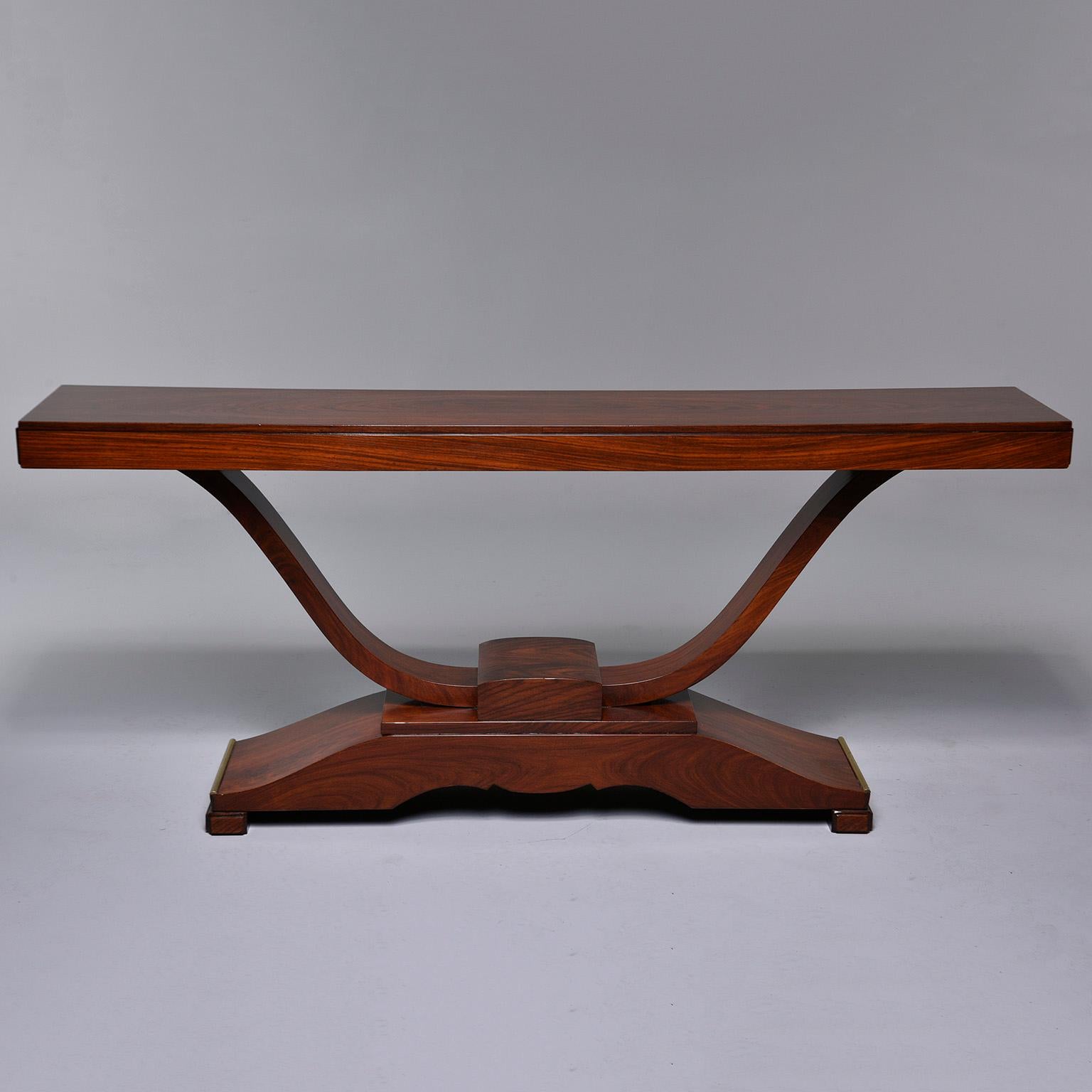 Large French Art Deco Mahogany Console In Excellent Condition In Troy, MI