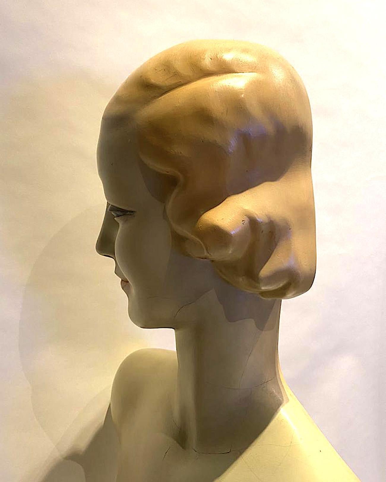 Large French Art Deco Mannequin Display of 1930s Chic Woman For Sale 11