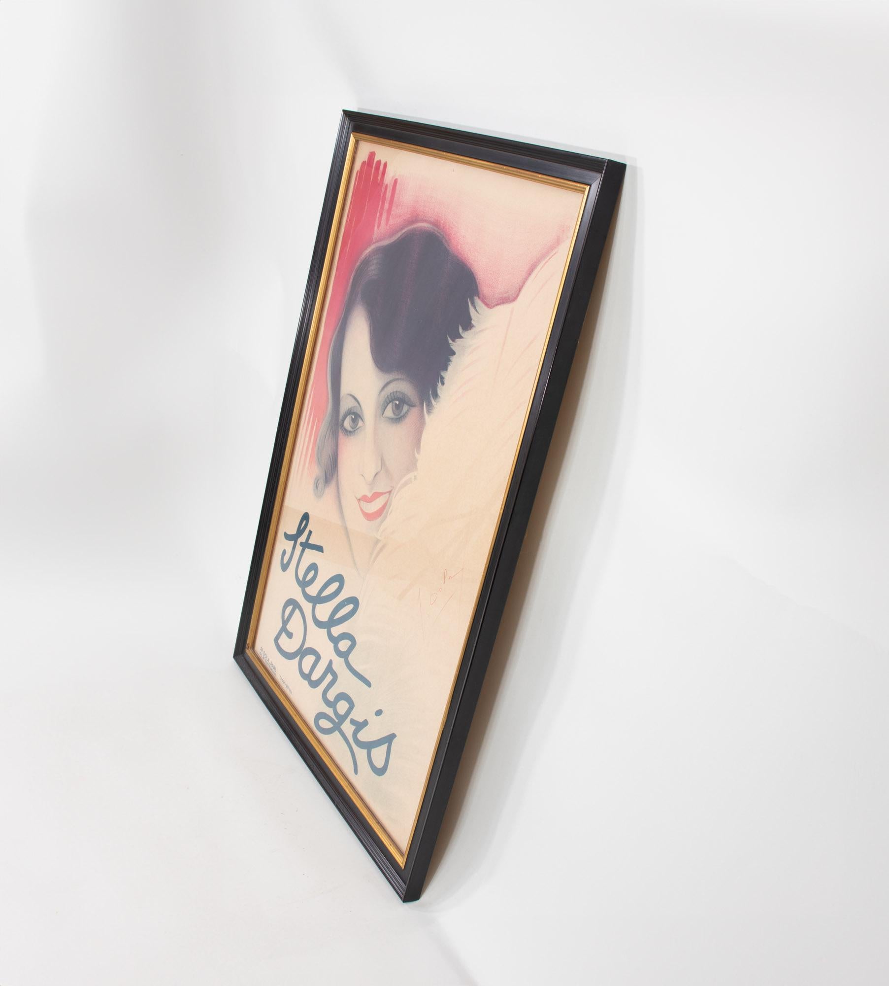 Français Grande affiche de film Art déco de Stella Dargis par Dola en vente