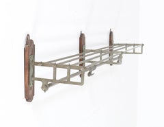 Large French Art Deco Nickel-Plated Brass Coat Rack, 1930s