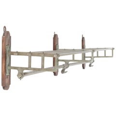 Large French Art Deco Nickel-Plated Brass Coat Rack, 1930s