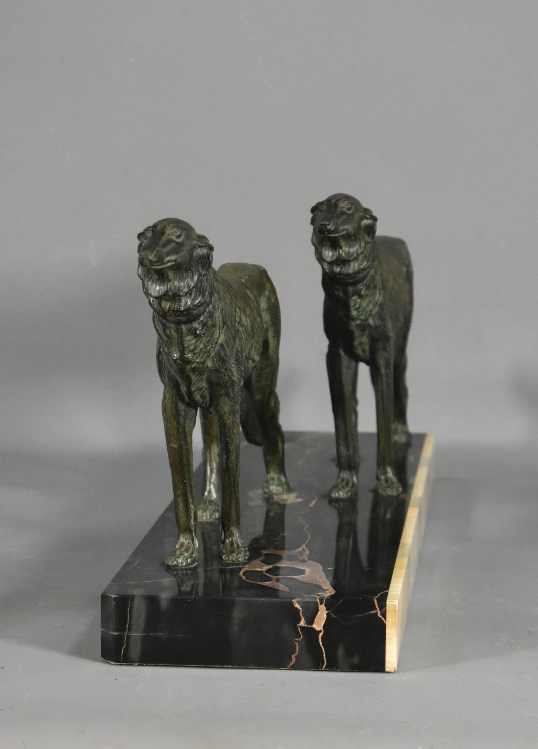 Large French Art Deco Sculpture Borzoi Dogs For Sale 3