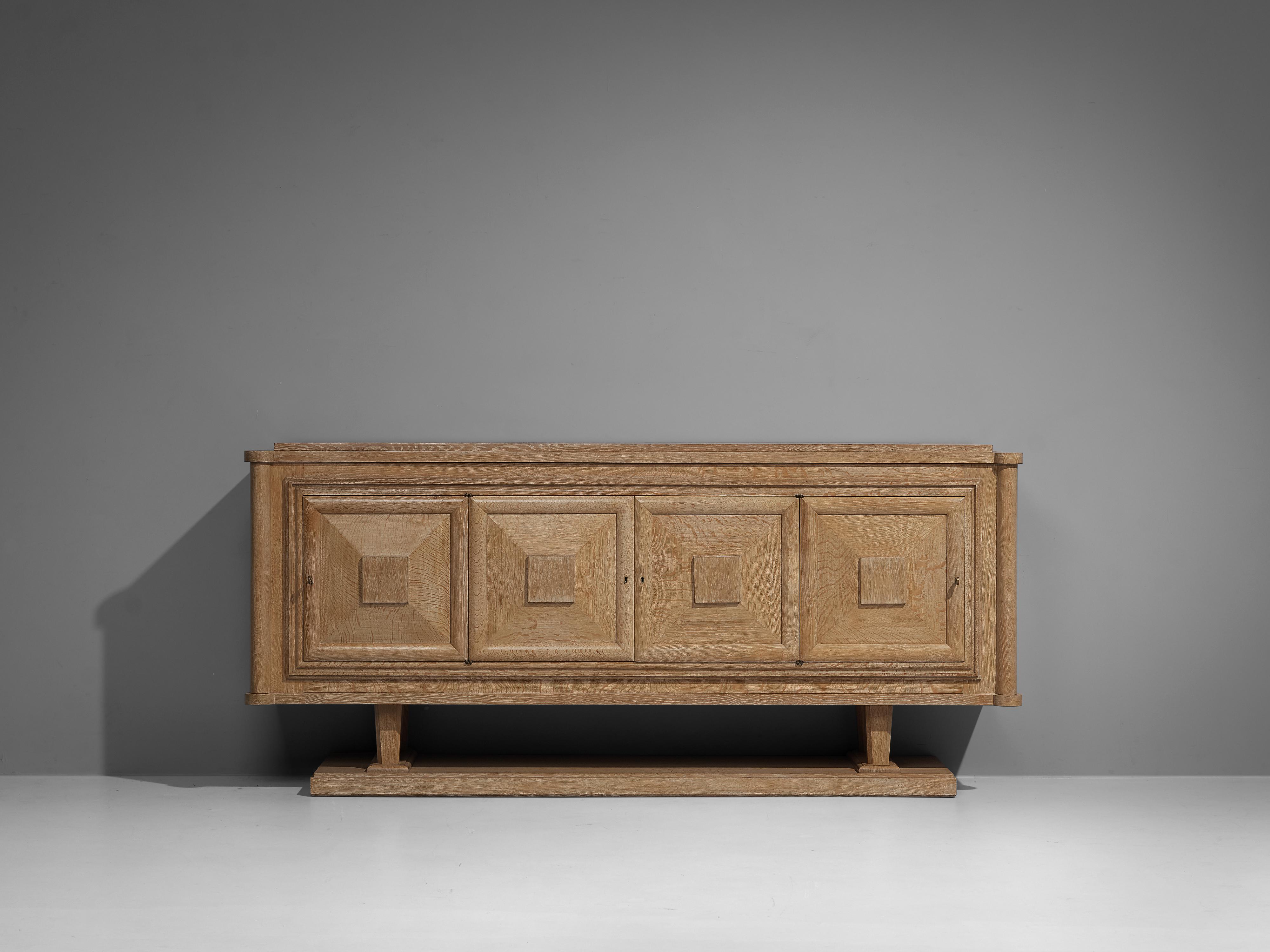 Mid-20th Century Large French Art Deco Sideboard in Oak