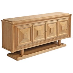 Large French Art Deco Sideboard in Oak