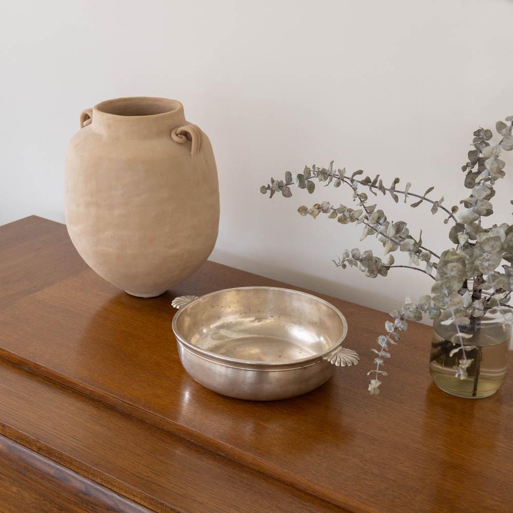 Art déco Grand bol en argent Art Déco français en vente