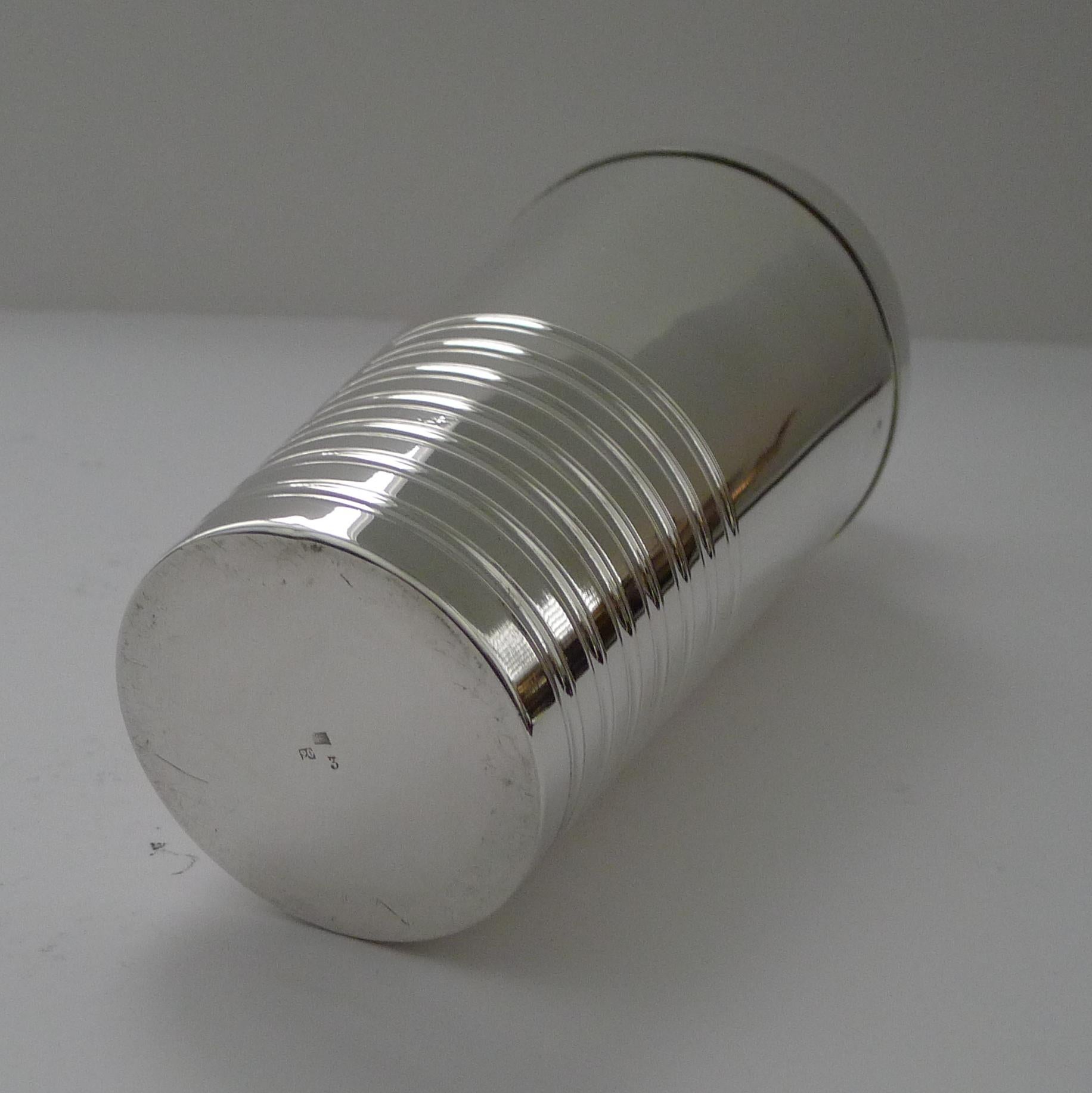 Mid-20th Century Large French Art Deco Silver Plated Cocktail Shaker For Sale