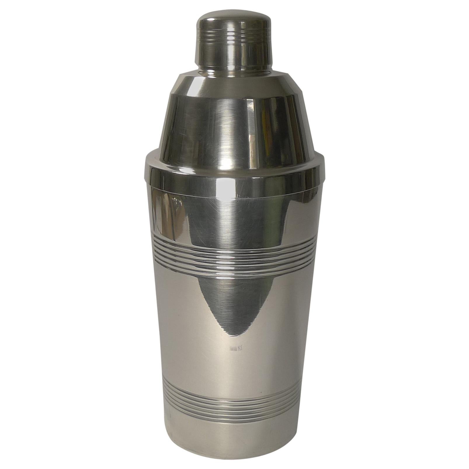 Vintage French Art Deco Silver Plated Cocktail Shaker, circa 1930 at