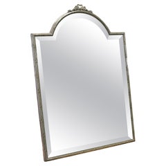 Antique Large French Art Deco Silver Toilet or Vanity Mirror