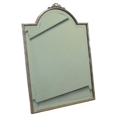 Large French Art Deco Silver Toilet or Vanity Mirror