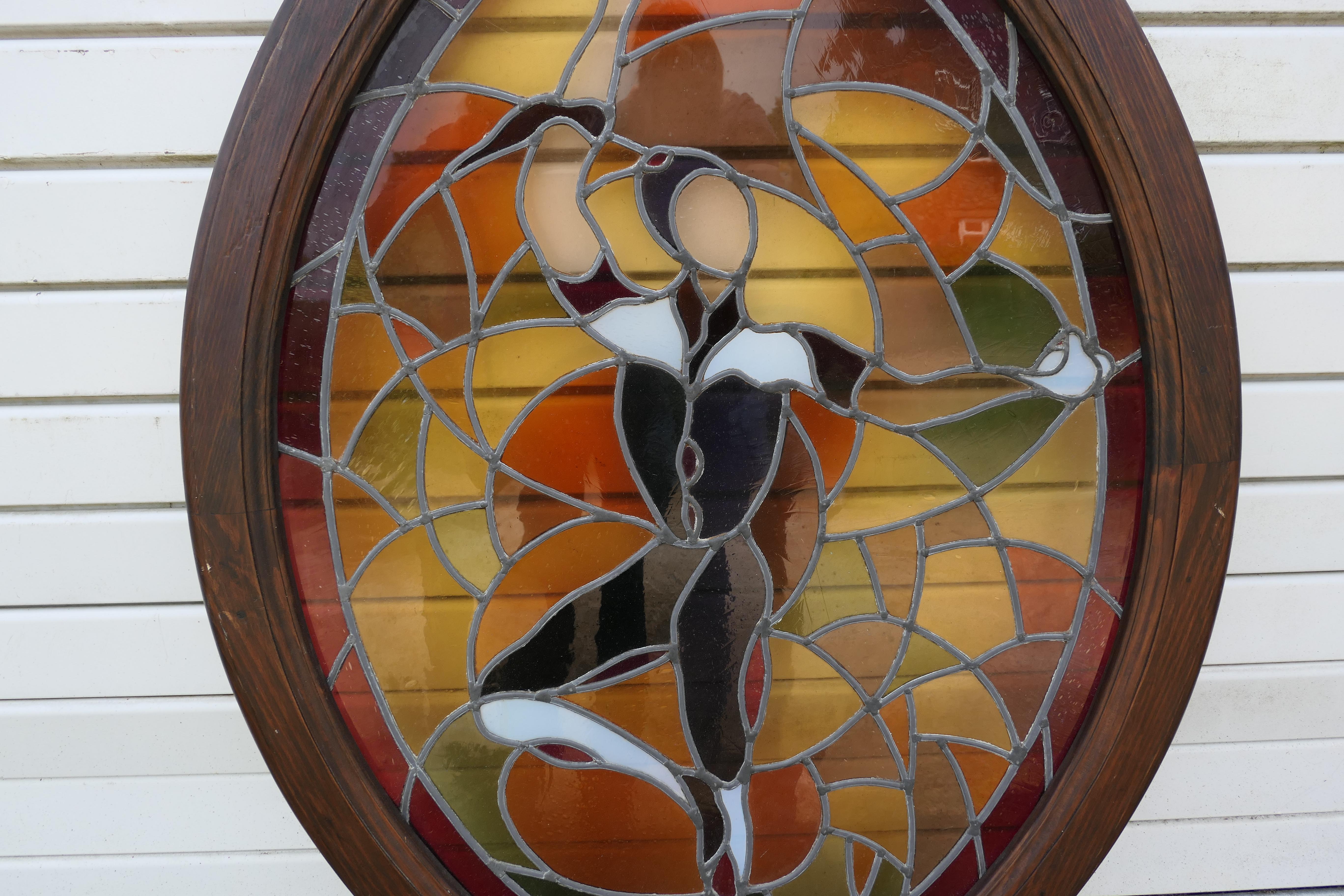 Große französische Art-Déco-Glasmalereiplatte für ein Fenster oder eine Tür    im Zustand „Gut“ im Angebot in Chillerton, Isle of Wight