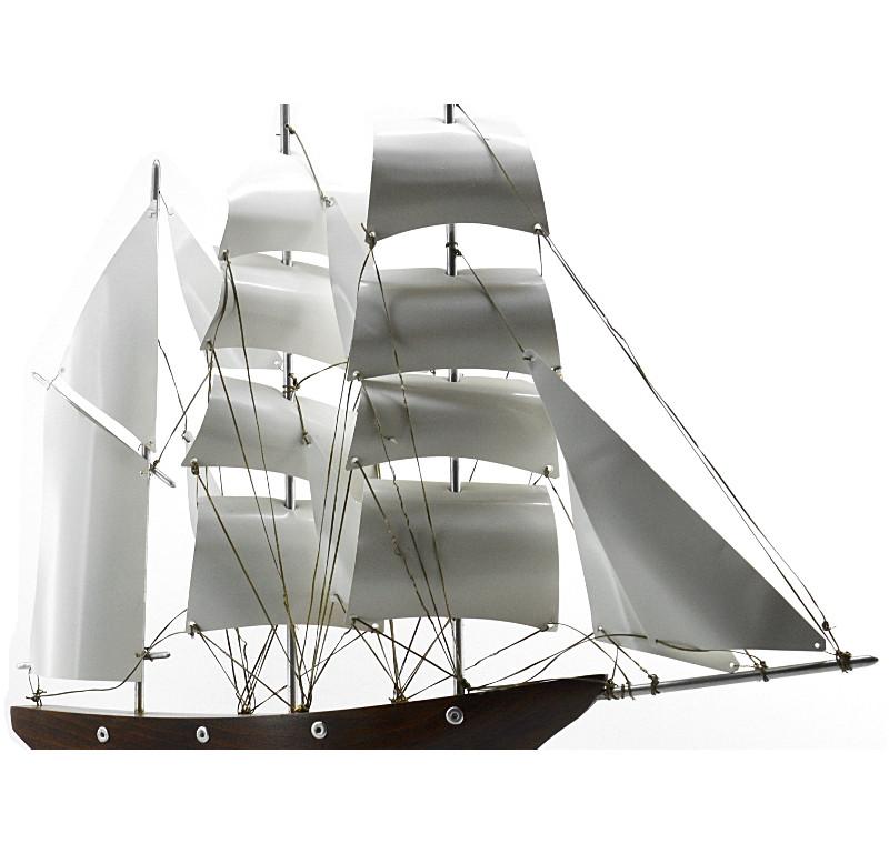 Français Grand modèle de bateau de barque à trois mâts Art déco français, 1920 en vente