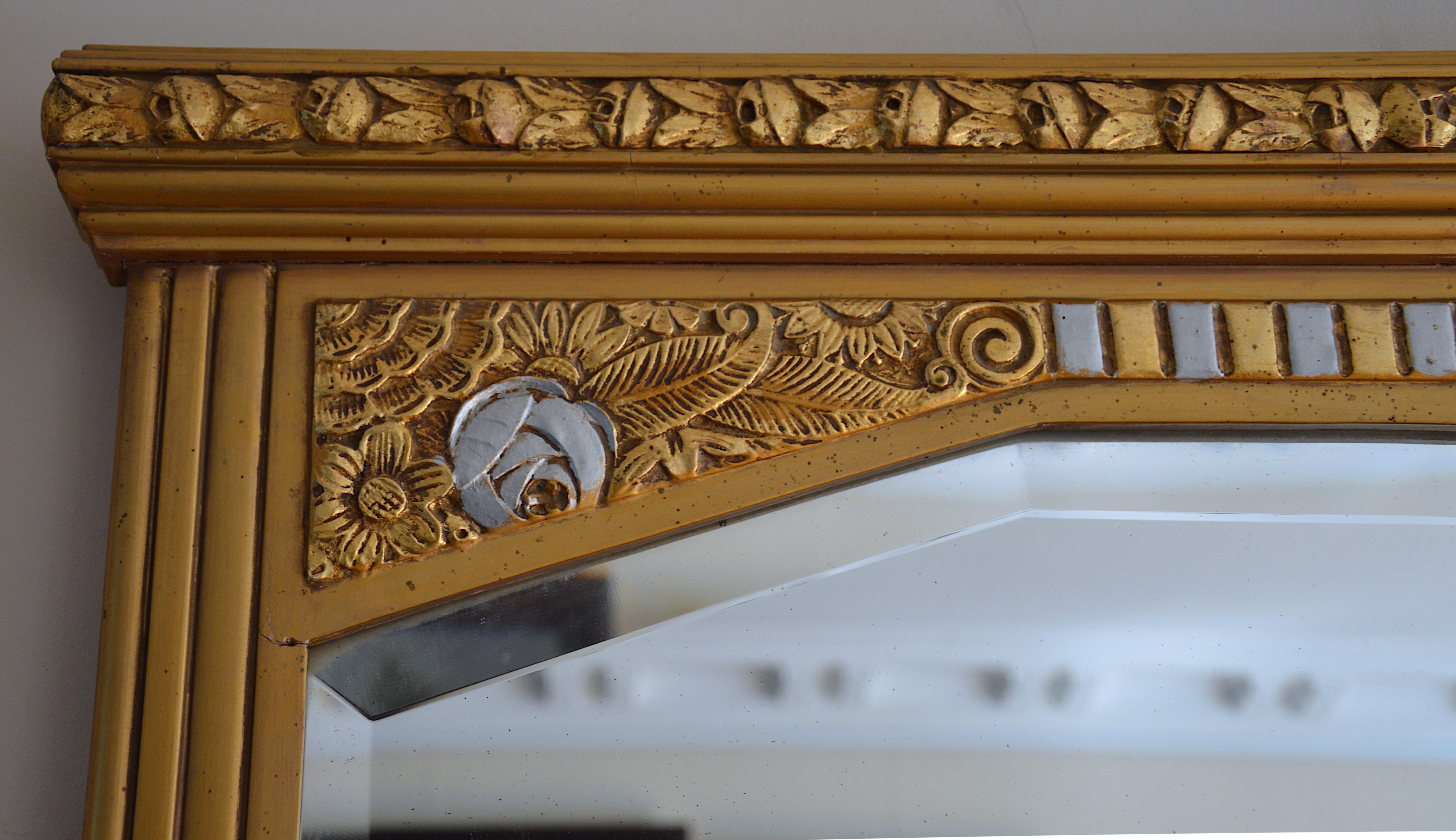 Art Déco Grande specchio da parete francese Art Deco Mirror, 1933 in vendita