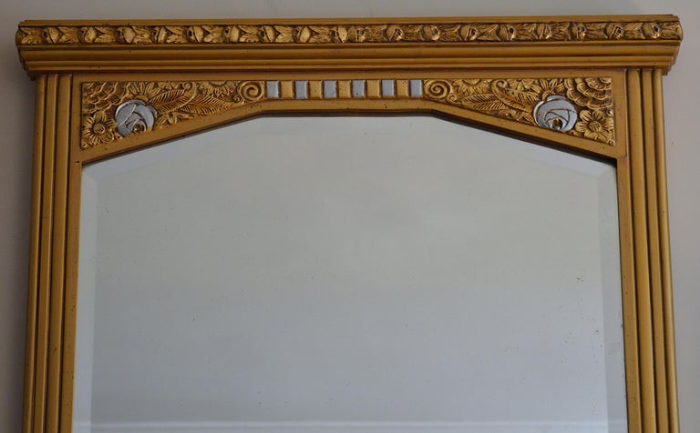 Mid-20th Century Large French Art Deco Wall Mirror, 1933 For Sale