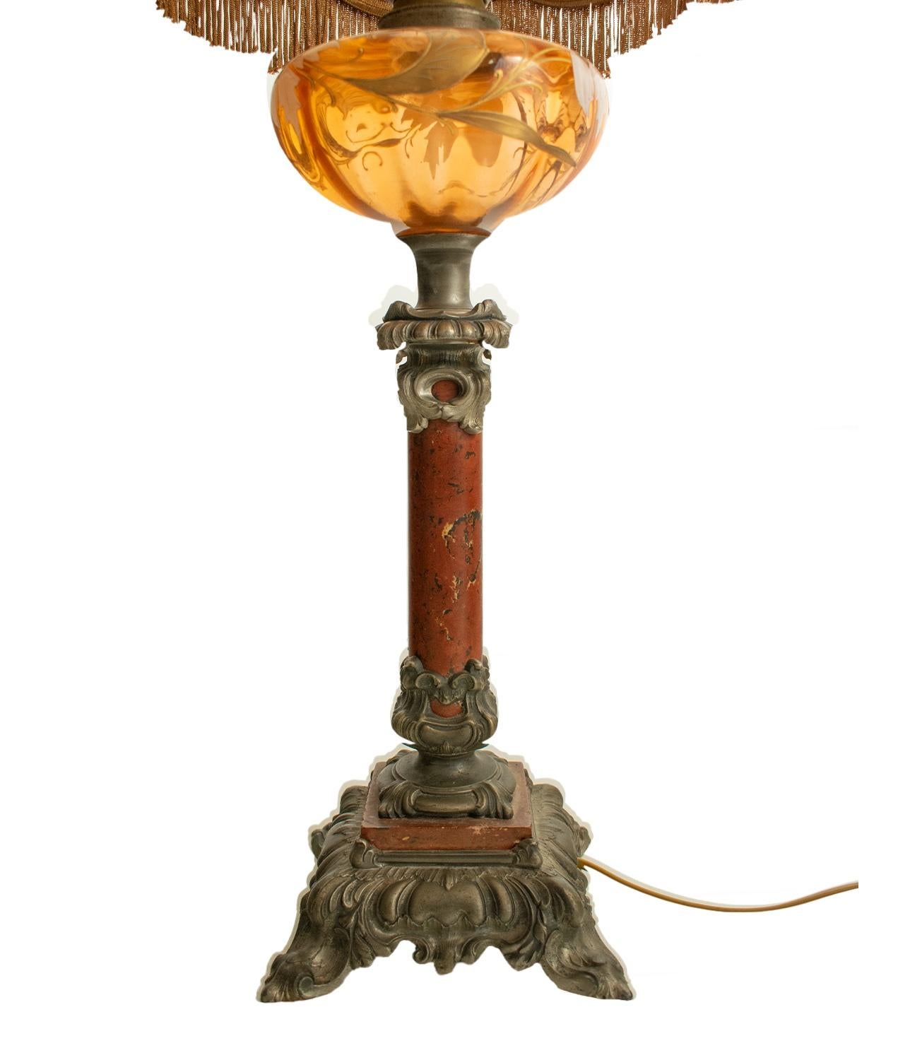 20th Century ART NOUVEAU PETROL LAMP converted - French For Sale