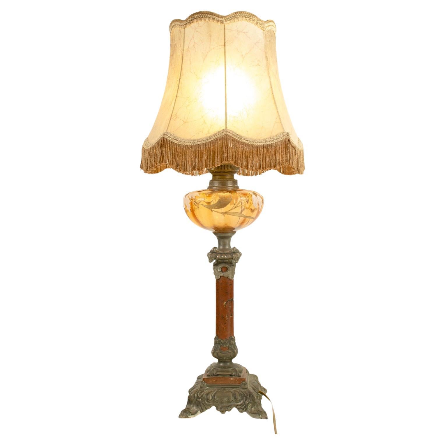 ART NOUVEAU PETROL LAMP converted - French