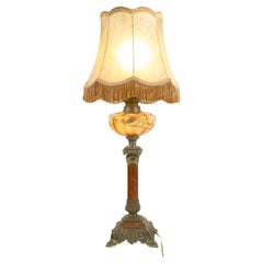 Antique ART NOUVEAU PETROL LAMP converted - French