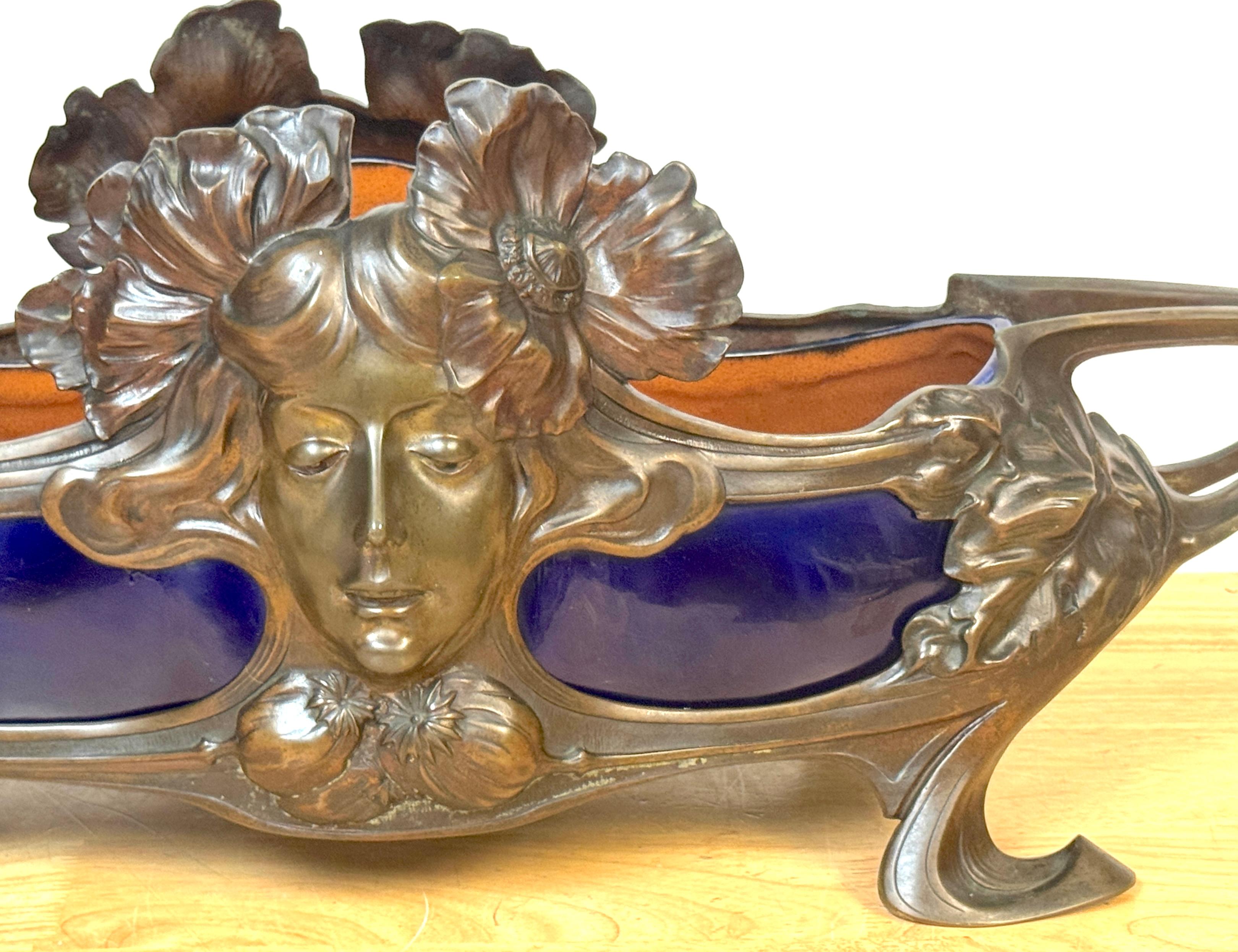 Gran centro de mesa francés Art Nouveau 