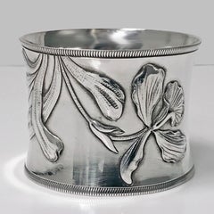 Large French Art Nouveau Silver First Standard Serviette Ring, circa 1900