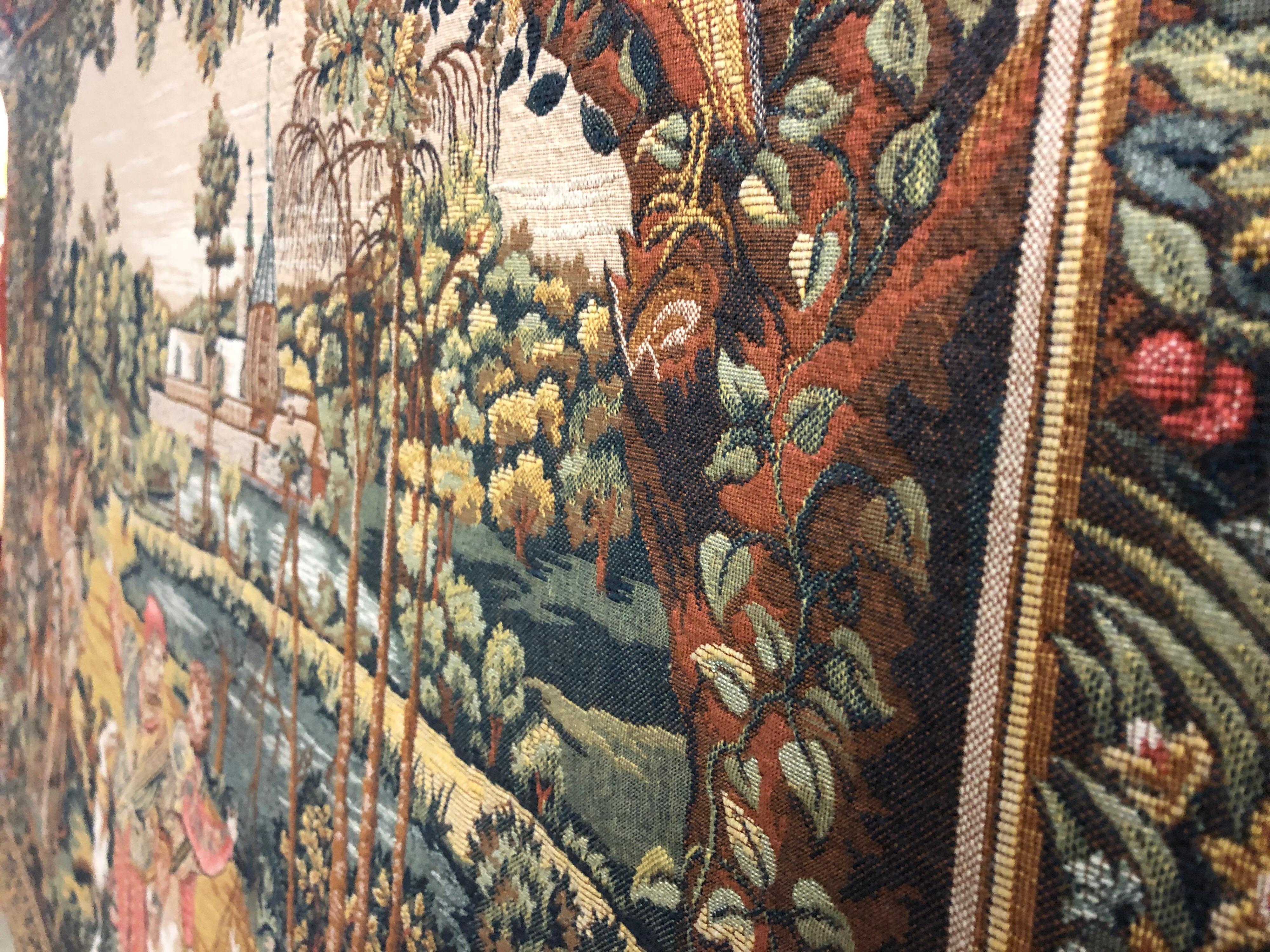 Large French Aubusson Style Machine Made Tapestry, 20th Century (Maschinell gefertigt)