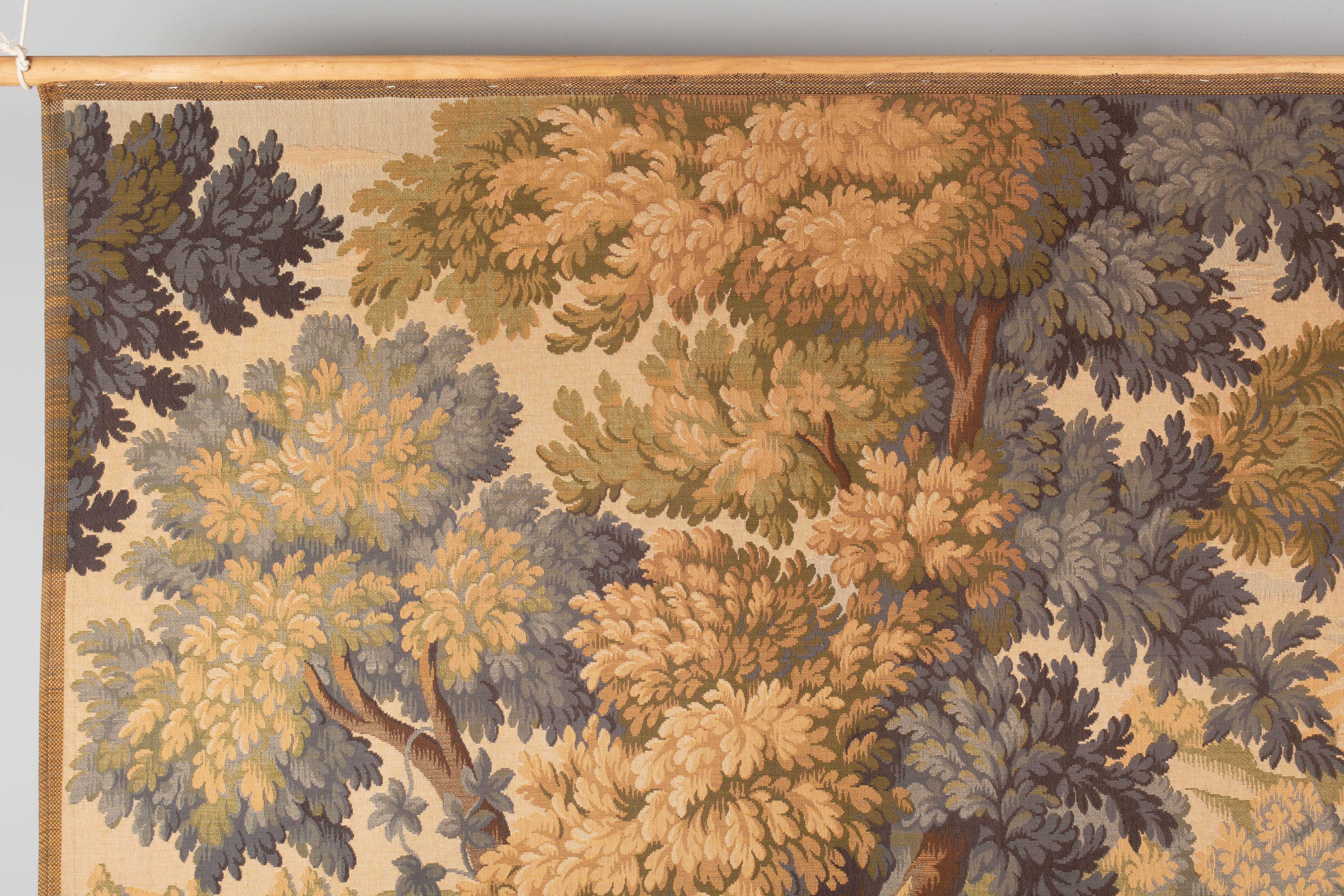 Large French Aubusson Verdure Tapestry In Good Condition In Winter Park, FL