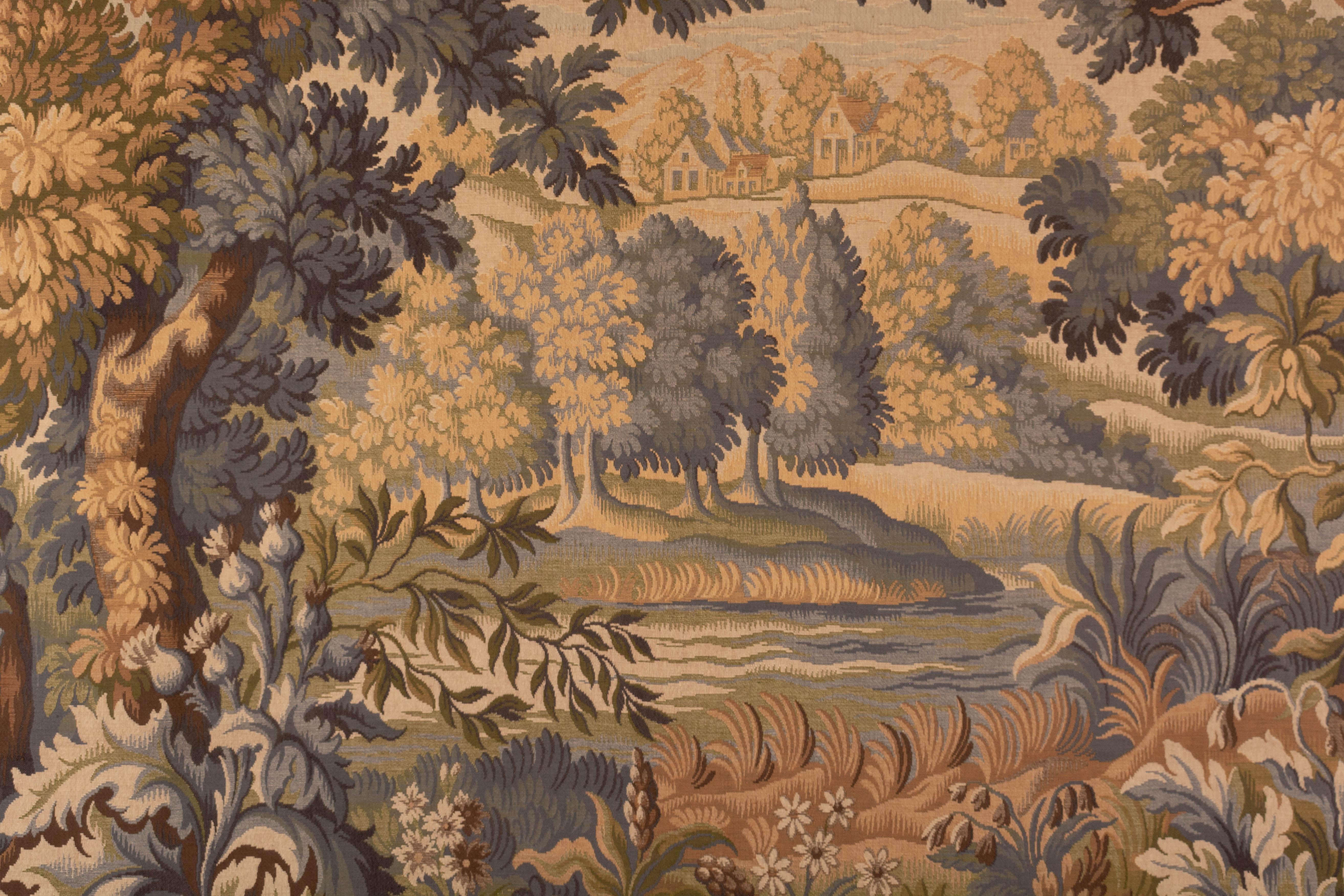 20th Century Large French Aubusson Verdure Tapestry