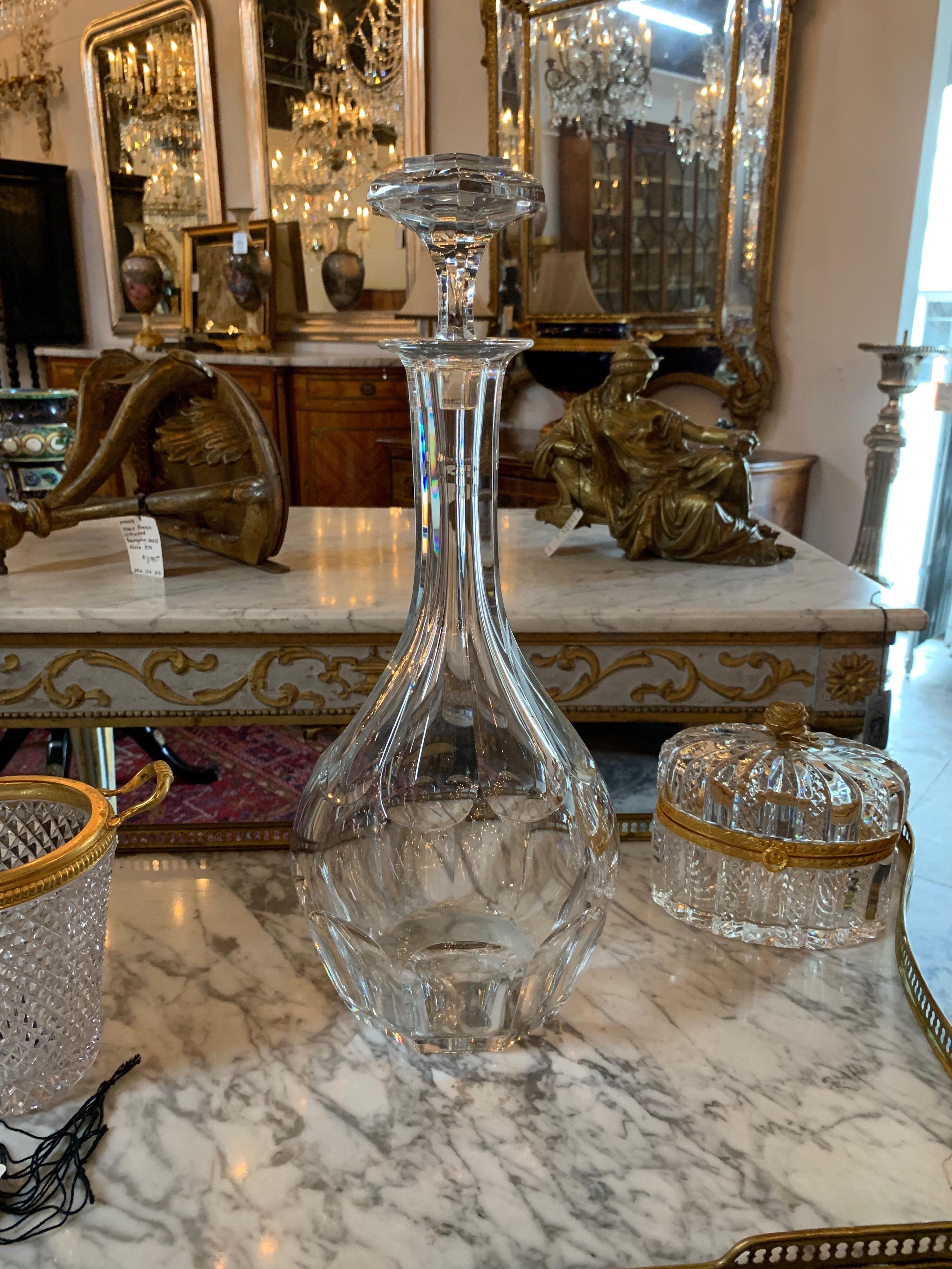 Large French Baccarat Decanter In Good Condition In Dallas, TX