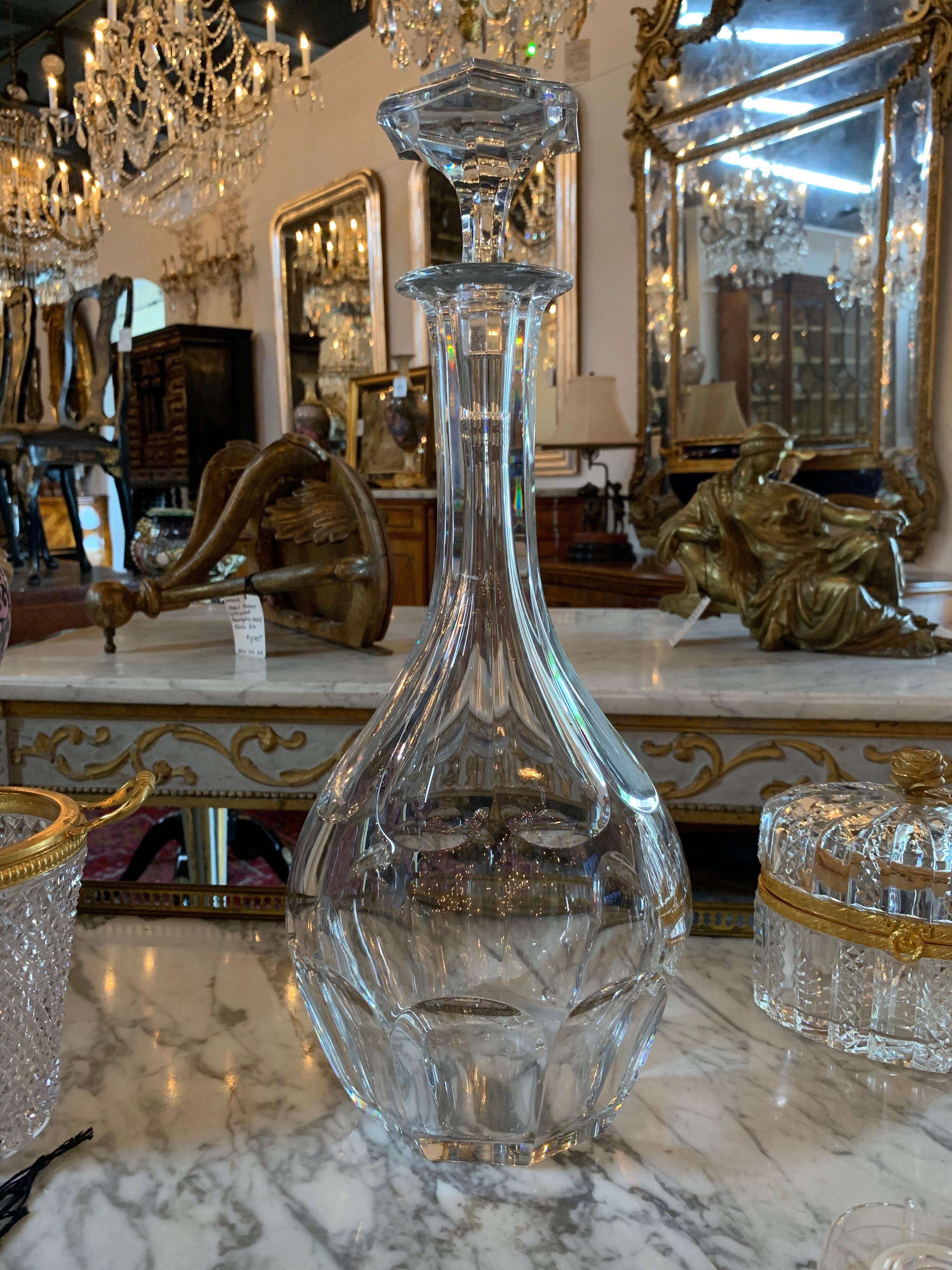 French Baccarat Decanter. Signed. Out of a fine Dallas estate.