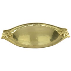 Large French Baroque Style Oval Brass Tray