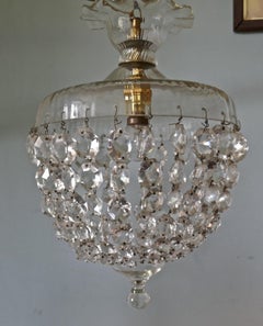 Large French Basket Crystal Chandelier