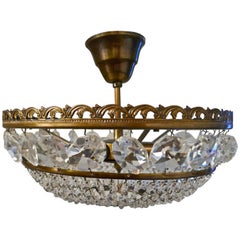 Large French Basket Crystal Chandelier
