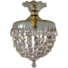 Large French Basket Crystal Chandelier