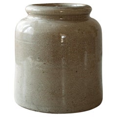 large french beige ceramic country kitchen pot with crackled glaze