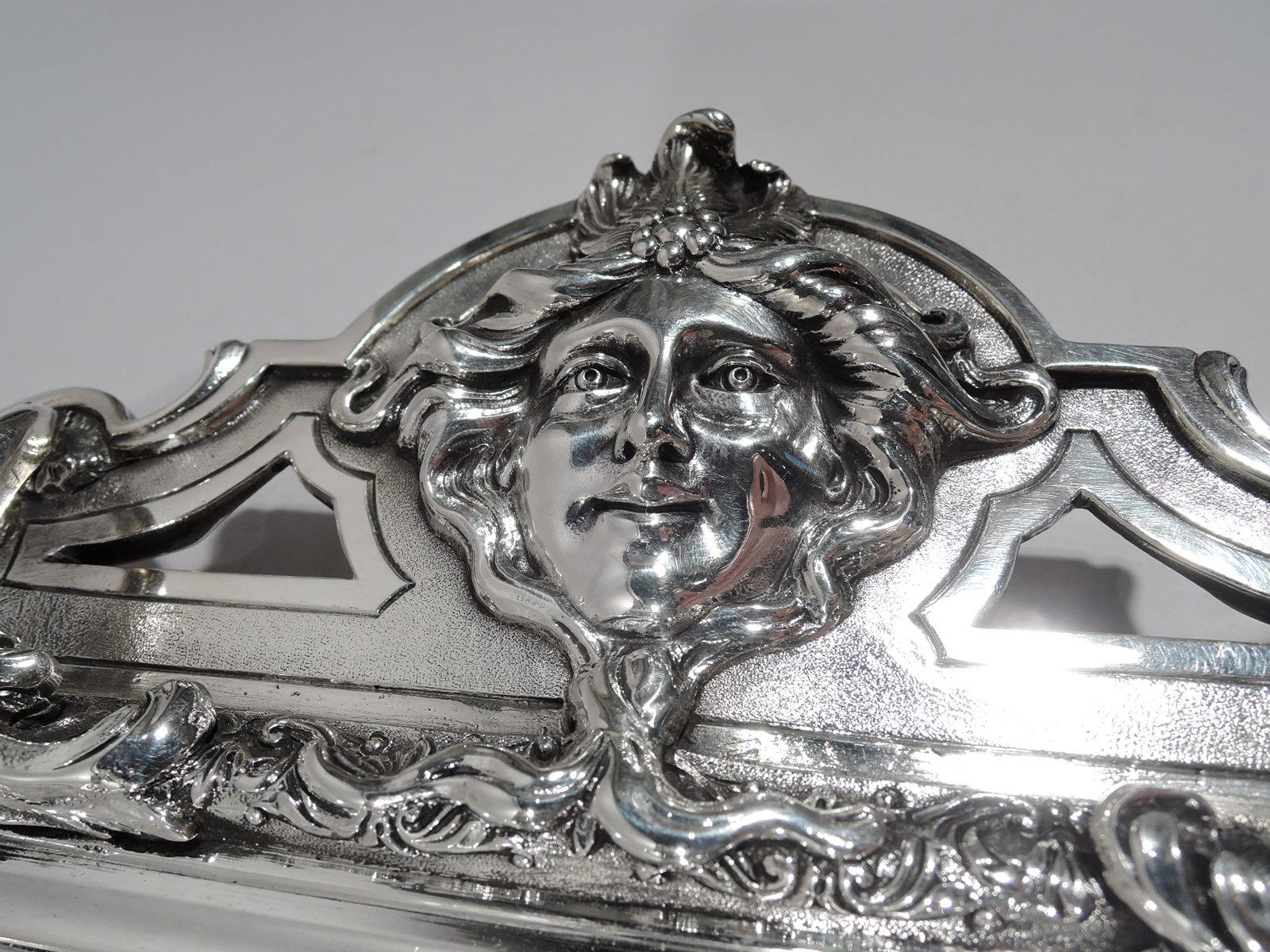 Large French Belle Époque Classical Silver Tray by Cardeilhac In Excellent Condition In New York, NY