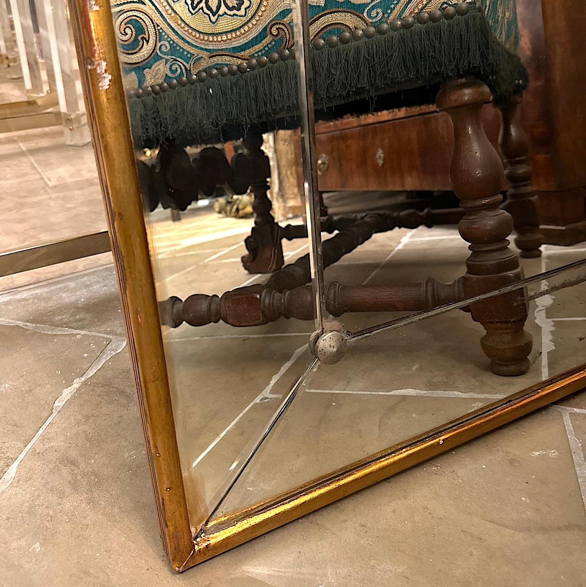 Grand miroir biseauté français en vente 1