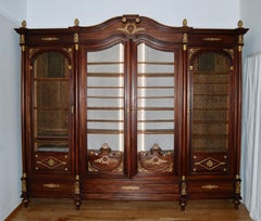 Large French Bibliothéque in Solid Mahogany, Late 1800s