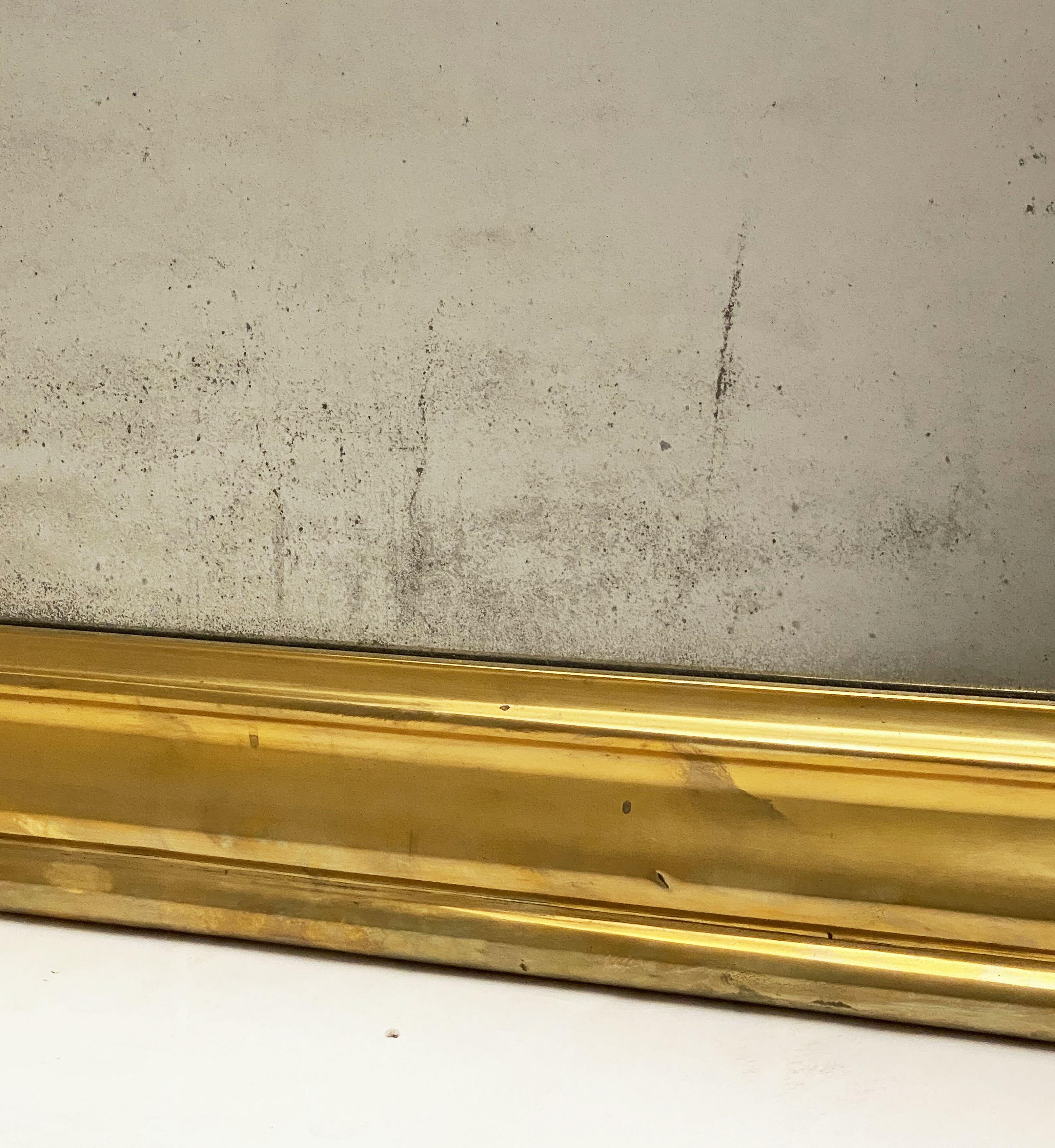Large French Bistro Mirror of Brass from the Napoleon III Era 6