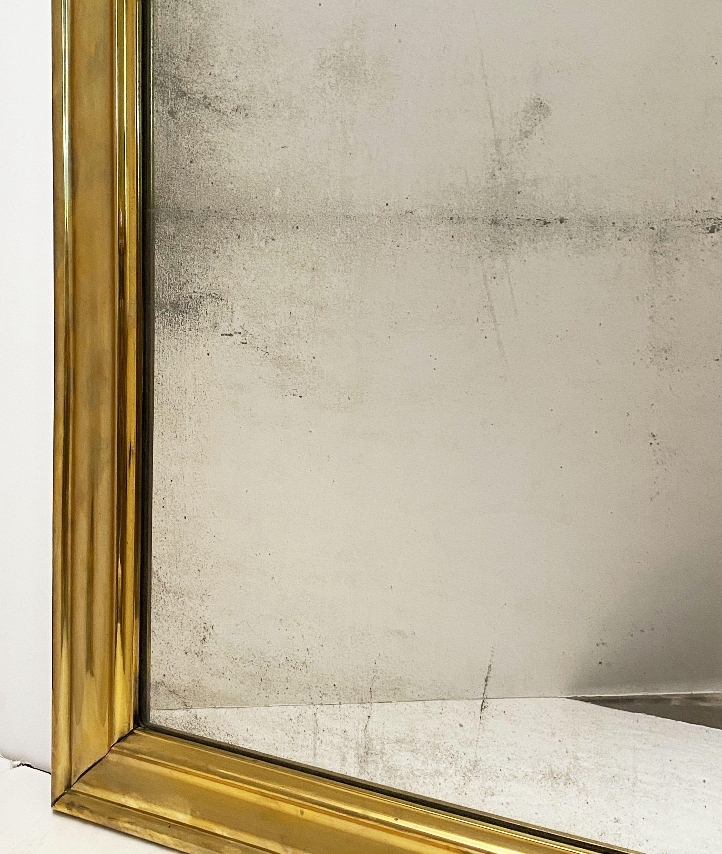 Large French Bistro Mirror of Brass from the Napoleon III Era 8