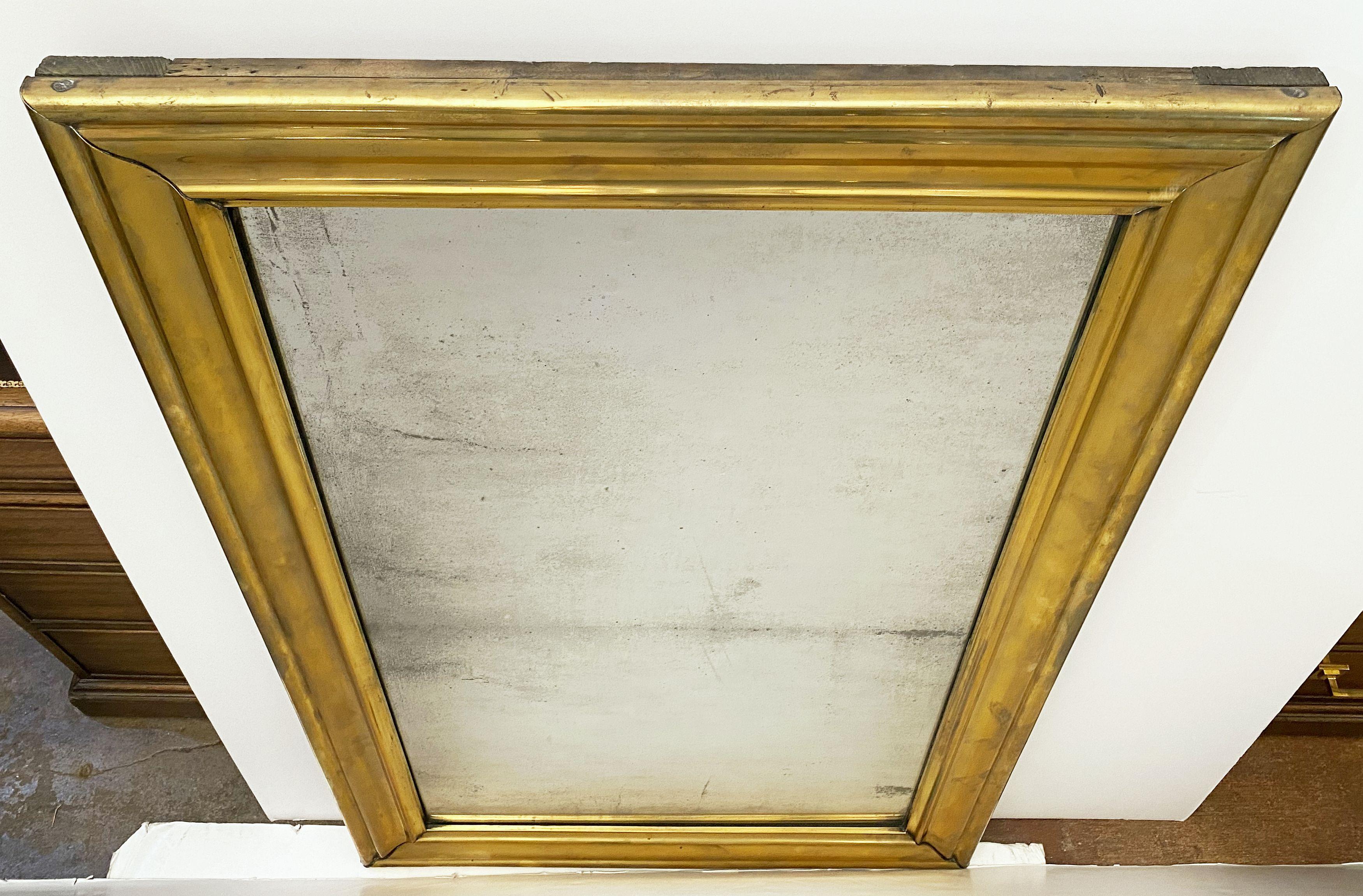 Large French Bistro Mirror of Brass from the Napoleon III Era 11