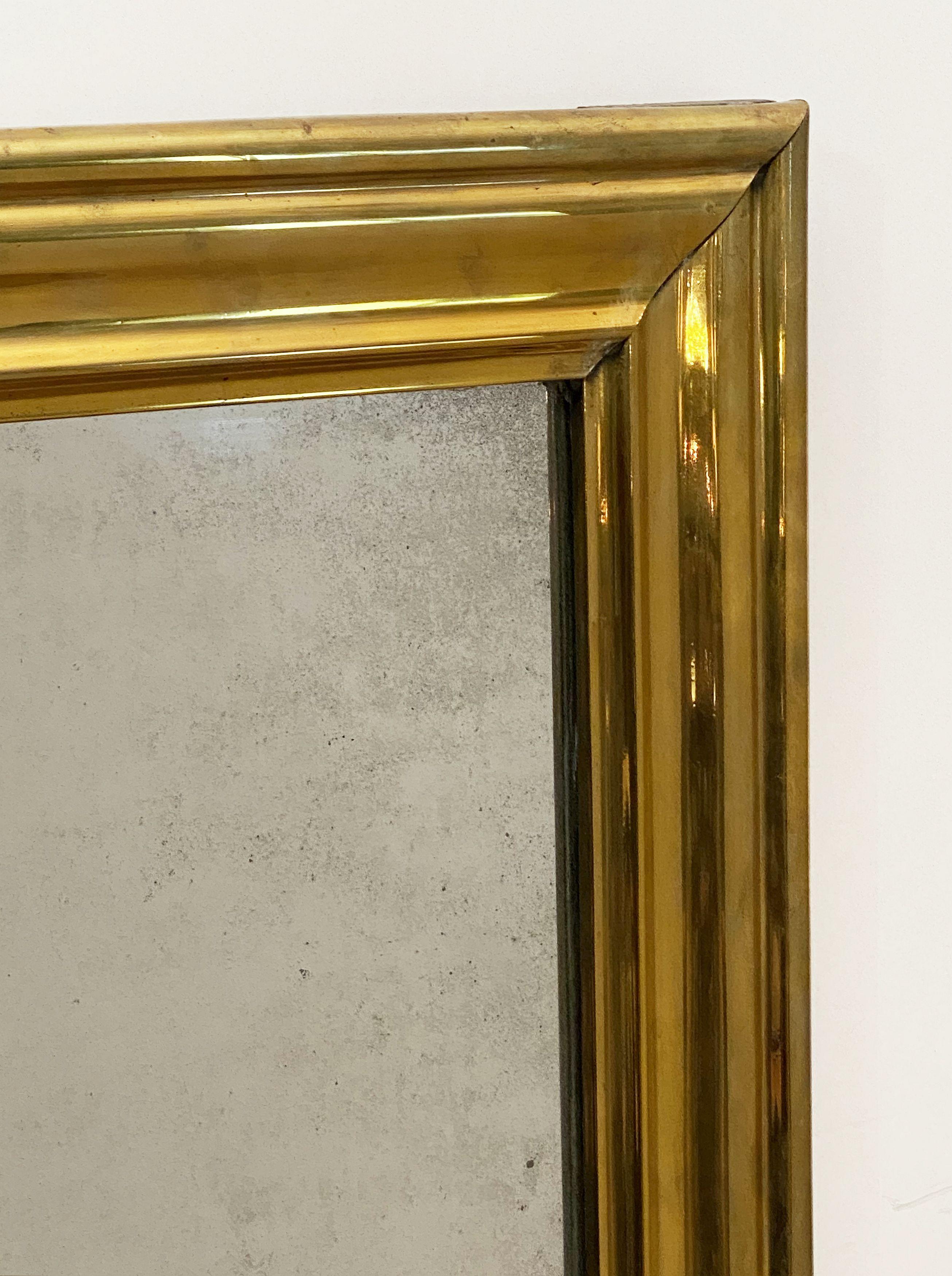 Large French Bistro Mirror of Brass from the Napoleon III Era 3
