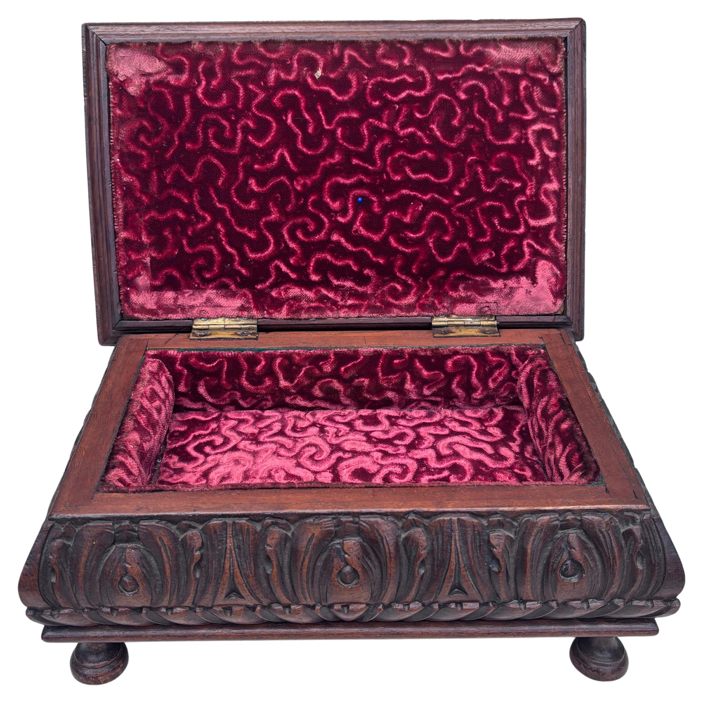 Late 19th Century Large French Black Forest Wood Music instruments Box, Circa 1890 For Sale